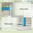 PORTAVASI A 2 LIVELLI IN METALLO A FORMA DI CASETTA CON GANCIO, 75X35X150 CM, BLU VERDE