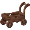 FIORIERA IN LEGNO A CARRETTO CON 4 RUOTE, MANIGLIA E FORI DI DRENAGGIO, 68X38X52 CM, LEGNO