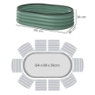 SET DI 2 AIUOLE RIALZATE IN METALLO GALVANIZZATO CON BORDO IN GOMMA E DESIGN MODULARE, 135X90X30 CM VERDE