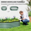SET DI 2 AIUOLE RIALZATE IN METALLO GALVANIZZATO CON BORDO IN GOMMA E DESIGN MODULARE, 135X90X30 CM VERDE