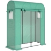SERRA DA GIARDINO CON RIVESTIMENTO IN PE, PORTA AVVOLGIBILE E FINESTRE A RETE, 170X68X200 CM, VERDE