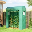 SERRA DA GIARDINO CON RIVESTIMENTO IN PE, PORTA AVVOLGIBILE E FINESTRE A RETE, 170X68X200 CM, VERDE