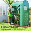 SERRA DA GIARDINO CON RIVESTIMENTO IN PE, PORTA AVVOLGIBILE E FINESTRE A RETE, 170X68X200 CM, VERDE