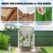 SERRA DA GIARDINO CON SCAFFALI A 2 LIVELLI E PORTA AVVOLGIBILE, IN ACCIAIO E PE, 123X187X189 CM, BIANCO