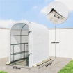 SERRA DA GIARDINO CON SCAFFALI A 2 LIVELLI E PORTA AVVOLGIBILE, IN ACCIAIO E PE, 123X187X189 CM, BIANCO
