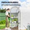 SERRA DA GIARDINO CON SCAFFALI A 2 LIVELLI E PORTA AVVOLGIBILE, IN ACCIAIO E PE, 123X187X189 CM, BIANCO