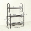 PORTAPIANTE A 3 LIVELLI PER INTERNI ED ESTERNI IN METALLO, 69X28.5X78 CM, NERO