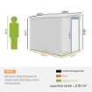 CAPANNO ATTREZZI IN METALLO 1.5X2M CON BASE, PORTA SCORREVOLE E TETTO INCLINATO, VERDE