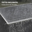 CAPANNO ATTREZZI IN METALLO 1.5X2M CON BASE, PORTA SCORREVOLE E TETTO INCLINATO, GRIGIO SCURO