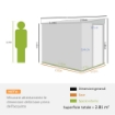 CAPANNO ATTREZZI IN METALLO 1.5X2M CON BASE, PORTA SCORREVOLE E TETTO INCLINATO, GRIGIO SCURO