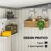 CAPANNO ATTREZZI IN METALLO 1.5X2M CON BASE, PORTA SCORREVOLE E TETTO INCLINATO, GRIGIO SCURO