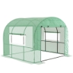 SERRA A TUNNEL PER ORTO 3X3X2 M IN ACCIAIO E PE ANTI UV CON PORTE AVVOLGIBILI E FINESTRE, VERDE