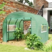SERRA A TUNNEL PER ORTO 3X3X2 M IN ACCIAIO E PE ANTI UV CON PORTE AVVOLGIBILI E FINESTRE, VERDE