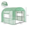 SERRA A TUNNEL PER ORTO 3X3X2 M IN ACCIAIO E PE ANTI UV CON PORTE AVVOLGIBILI E FINESTRE, VERDE