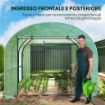 SERRA A TUNNEL PER ORTO 3X3X2 M IN ACCIAIO E PE ANTI UV CON PORTE AVVOLGIBILI E FINESTRE, VERDE