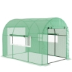 SERRA A TUNNEL PER ORTO 3X2X2 M IN ACCIAIO E PE ANTI UV CON PORTE AVVOLGIBILI E FINESTRE, VERDE