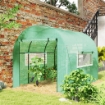 SERRA A TUNNEL PER ORTO 3X2X2 M IN ACCIAIO E PE ANTI UV CON PORTE AVVOLGIBILI E FINESTRE, VERDE