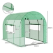SERRA A TUNNEL PER ORTO 3X2X2 M IN ACCIAIO E PE ANTI UV CON PORTE AVVOLGIBILI E FINESTRE, VERDE