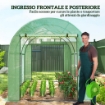 SERRA A TUNNEL PER ORTO 3X2X2 M IN ACCIAIO E PE ANTI UV CON PORTE AVVOLGIBILI E FINESTRE, VERDE