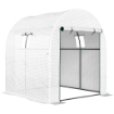 SERRA A TUNNEL PER ORTO 1.8X1.8X2 M IN ACCIAIO E PE ANTI UV CON PORTE AVVOLGIBILI E FINESTRE, BIANCA