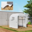 SERRA A TUNNEL PER ORTO 1.8X1.8X2 M IN ACCIAIO E PE ANTI UV CON PORTE AVVOLGIBILI E FINESTRE, BIANCA
