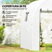 SERRA A TUNNEL PER ORTO 1.8X1.8X2 M IN ACCIAIO E PE ANTI UV CON PORTE AVVOLGIBILI E FINESTRE, BIANCA