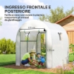 SERRA A TUNNEL PER ORTO 1.8X1.8X2 M IN ACCIAIO E PE ANTI UV CON PORTE AVVOLGIBILI E FINESTRE, BIANCA