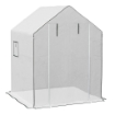 COPERTURA PE PER SERRA DA GIARDINO CON PORTA A CERNIERA E FINESTRE, 140X143X190CM, BIANCO