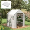 COPERTURA PE PER SERRA DA GIARDINO CON PORTA A CERNIERA E FINESTRE, 140X143X190CM, BIANCO