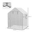 COPERTURA PE PER SERRA DA GIARDINO CON PORTA A CERNIERA E FINESTRE, 140X143X190CM, BIANCO