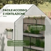 COPERTURA PE PER SERRA DA GIARDINO CON PORTA A CERNIERA E FINESTRE, 140X143X190CM, BIANCO