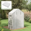 COPERTURA SERRA DA GIARDINO IN PE CON PORTA A CERNIERA E FINESTRE, 140X73X190 CM, BIANCO