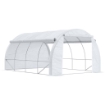 SERRA A TUNNEL CON PORTA, PANNELLI E 8 FINESTRE AVVOLGIBILI, IN ACCIAIO ZINCATO E PE, 3.97X3X2 M, BIANCO