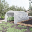 SERRA A TUNNEL CON PORTA, PANNELLI E 8 FINESTRE AVVOLGIBILI, IN ACCIAIO ZINCATO E PE, 3.97X3X2 M, BIANCO