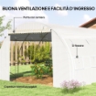 SERRA A TUNNEL CON PORTA, PANNELLI E 8 FINESTRE AVVOLGIBILI, IN ACCIAIO ZINCATO E PE, 3.97X3X2 M, BIANCO