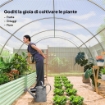 SERRA A TUNNEL CON PORTA, PANNELLI E 8 FINESTRE AVVOLGIBILI, IN ACCIAIO ZINCATO E PE, 3.97X3X2 M, BIANCO