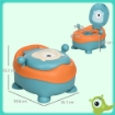 VASINO PER BAMBINI DA 6 MESI A FORMA DI ALIENO, SEDUTA ERGONOMICA, SCHIENALE E VASCHETTA RIMOVIBILE, BLU