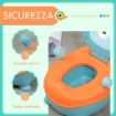 VASINO PER BAMBINI DA 6 MESI A FORMA DI ALIENO, SEDUTA ERGONOMICA, SCHIENALE E VASCHETTA RIMOVIBILE, BLU