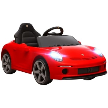 MACCHINA PER BAMBINI 3-5 ANNI CON LICENZA UFFICIALE RUF GT, TELECOMANDO, CINTURA DI SICUREZZA E MUSICA, ROSSO