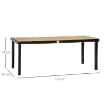 TAVOLO DA GIARDINO PER 8 PERSONE IN ALLUMINIO E PLASTICA 190X90X74 CM NERO
