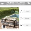 TAVOLO DA GIARDINO PER 8 PERSONE IN ALLUMINIO E PLASTICA 190X90X74 CM NERO