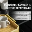 TAVOLO DA GIARDINO RETTANGOLARE PER 8 PERSONE IN VETRO 180 X 80 X 72CM NERO