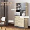 MOBILE DA CUCINA 4 RIPIANI IN LEGNO 90 X 39 X 169 CM ROVERE E NERO
