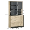 MOBILE DA CUCINA 4 RIPIANI IN LEGNO 90 X 39 X 169 CM ROVERE E NERO