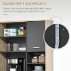 MOBILE DA CUCINA 4 RIPIANI IN LEGNO 90 X 39 X 169 CM ROVERE E NERO