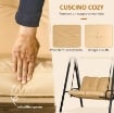 DONDOLO 2 POSTI IN ACCIAIO E TESSUTO TESLIN CON TETTUCCIO REGOLABILE E CUSCINI, 138X106X174 CM, BEIGE