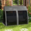DONDOLO DA GIARDINO 2 IN 1 CONVERTIBILE IN LETTO CON CUSCINI E ZANZARIERA, 240X140X197 CM, GRIGIO
