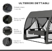 DONDOLO DA GIARDINO 2 IN 1 CONVERTIBILE IN LETTO CON CUSCINI E ZANZARIERA, 240X140X197 CM, GRIGIO