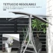 DONDOLO 2 POSTI CON TAVOLINO E PORTABICCHIERI, IN METALLO E POLIESTERE, 175X110X165 CM, GRIGIO