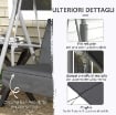 DONDOLO 2 POSTI CON TAVOLINO E PORTABICCHIERI, IN METALLO E POLIESTERE, 175X110X165 CM, GRIGIO